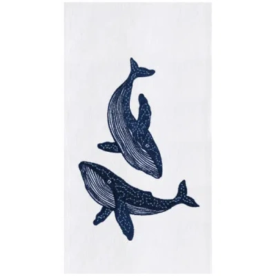 C & F Home C&f Home Blue Whales Kitchen And Bathroom Embroidered Hand Towel