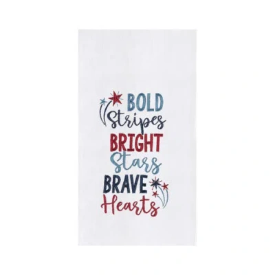 C & F Home C&f Home Bold Stripes Bright Stars Brave Hearts 4th Of July Kitchen Towel In Multi