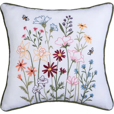 C & F Home C&f Home Botanical Blooms Bee Embroidered Throw Pillow, 12" X 12" In Multi