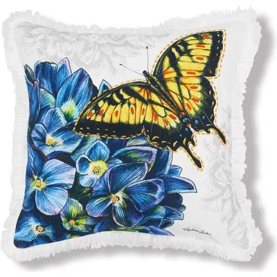 C & F Home C&f Home Botanical Butterfly & Flowers Hd Printed Cotton Blend Accent Throw Pillow 18" X 18" In Multi
