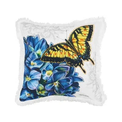 C & F Home Botanical Butterfly Floral Spring Printed And Embellished Throw Pillow