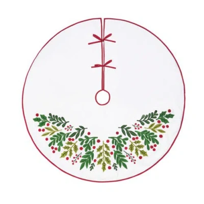 C & F Home C&f Home Botanical Christmas Tree Skirt In Green