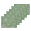 C & F Home C&f Home Botanical Fern Jacquard Reversible Machine Washable Jacquard Placemats Set Of 6 In Green