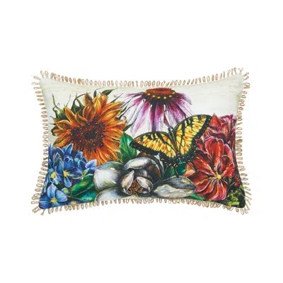 C & F Home Botanical Floral Spring Printed And Embellished Throw Pillow