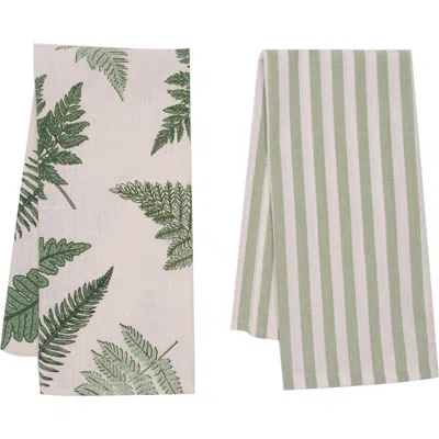 C & F Home C&f Home Botanical Forest 100% Cotton Graphic Print Set Of 2 Handtowels In Green