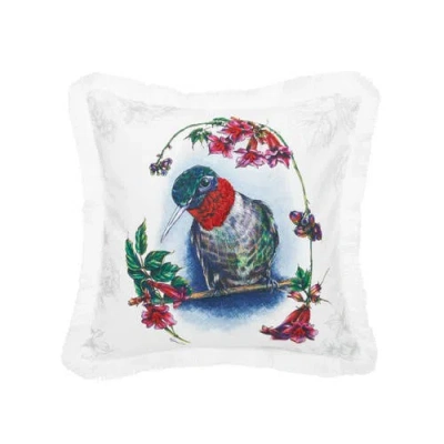 C & F Home C&f Home Botanical Hummingbird Hd Printed Cotton Blend Accent Throw Pillow 18" X 18" In Multi
