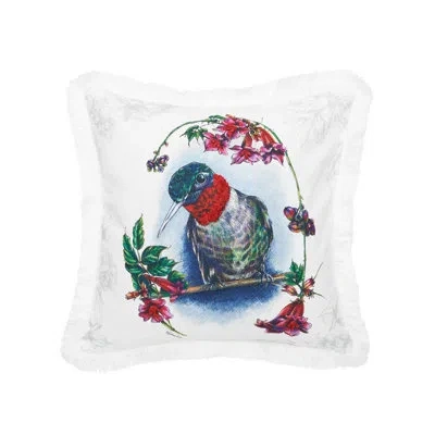 C & F Home Botanical Hummingbird Spring Printed And Embellished Throw Pillow