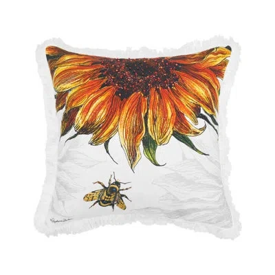 C & F Home Botanical Sunflower Spring Printed And Embellished Throw Pillow