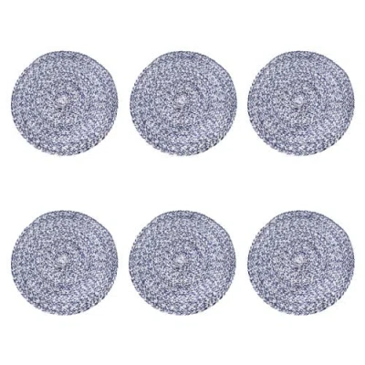 C & F Home C&f Home Braided Round Placemats Sets Of 6 Collection In Blue
