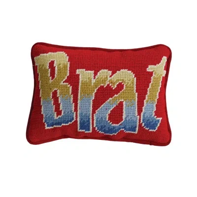 C & F Home Brat Needlepoint Petite Throw Pillow In Blue;red;yellow