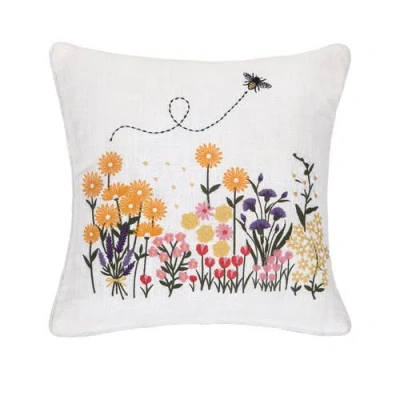 C & F Home C&f Home Bumble Bee & Flower Garden Embroidered Accent Throw Pillow 16" X 16" In Multi