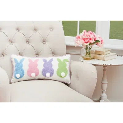C & F Home Bunny Bum 3d Easter Spring Throw Pillow In Blue;white;green;pink;purple