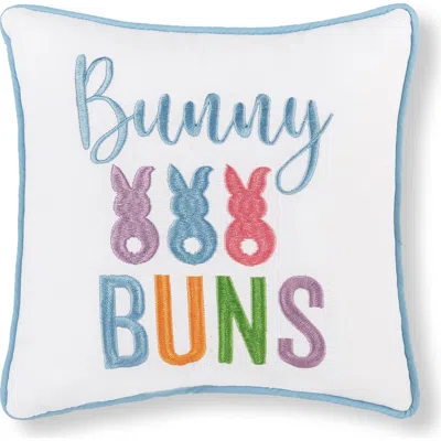 C & F Home C&f Home "bunny Buns" Easter Bunny Cotton Blend Embroidered Mini Accent Pillow 10" X 10" In Multi