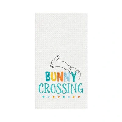C & F Home C&f Home "bunny Crossing" Easter Rabbit Spring Theme Kitchen Dishtowel In Multi