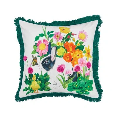 C & F Home Bunny Floral Spring Printed And Embellished Throw Pillow