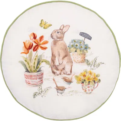 C & F Home C&f Home Bunny Garden Graphic Print Round Throw Pillow, 16" X 16" In Multi