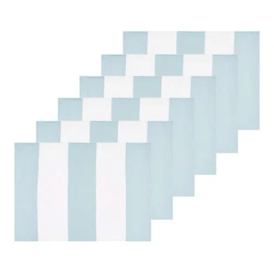 C & F Home C&f Home Cabana Sky Blue Stripes Placemats Set Of 6, 14" X 20"