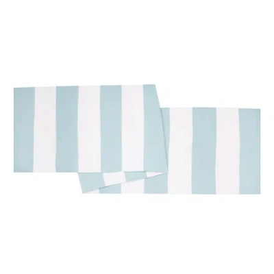 C & F Home C&f Home Cabana Sky Blue Stripes Table Runner 14" X 72"