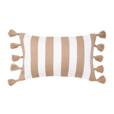 C & F Home C&f Home Cabana Stripes With Tassels Pillow Collection In Beige