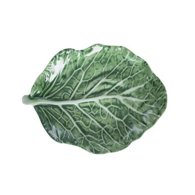 C & F Home C&f Home Cabbage Leaf Large Serving Platter 15.75" In Green