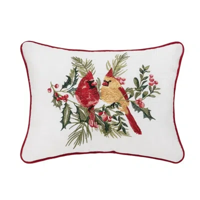 C & F Home Cardinal Duo Berry Botanical Pillow In Red