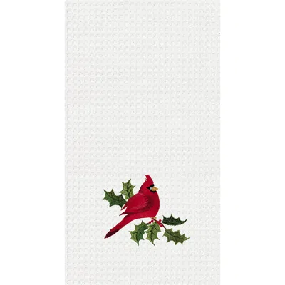 C & F Home C&f Home Cardinal Waffle Weave Cotton Kitchen Towel In White