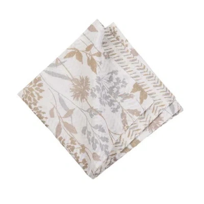 C & F Home C&f Home Carmella Fields Botanical 100% Cotton Single Cloth Napkin In Silver