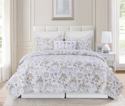 C & F Home C&f Home Carmella Fields Cotton Blend Twin Bed 2-piece Quilt Set In White