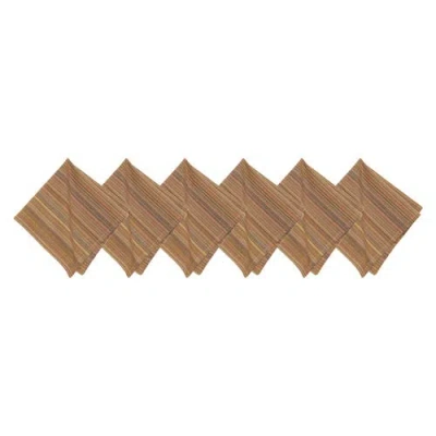 C & F Home C&f Home Cedar Stripes Napkin Set Of 6 In Brown
