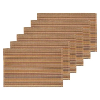 C & F Home C&f Home Cedar Stripes Placemats Set Of 6, 13" X 19" In Brown
