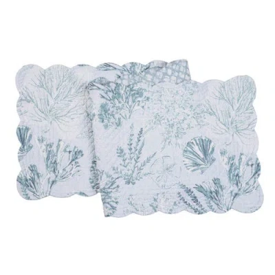 C & F Home C&f Home Cerulean Breeze Coastal Marine Print Quilted Table Runner 14" X 51" In Blue