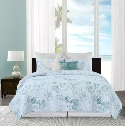 C & F Home C&f Home Cerulean Breeze Cotton Blend Twin Bed 2-piece Quilt Set In Blue