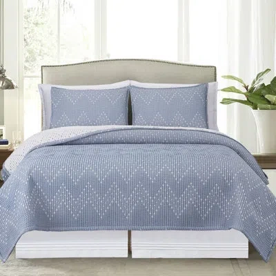 C & F Home Chambray Maya Geometric Cotton Quilt Set