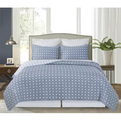C & F Home Chambray Star Twin 2-piece Coverlet Bedding Set In Blue