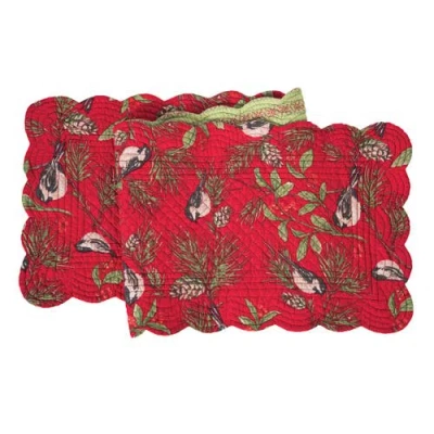 C & F Home C&f Home Chickadee Red Table Runner 14" X 51"