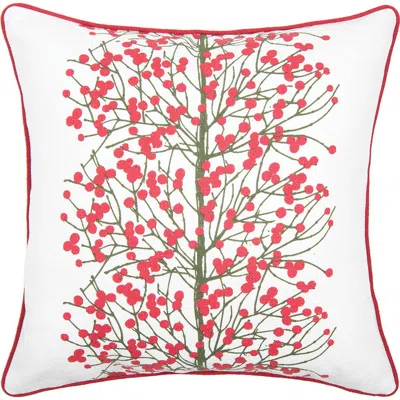 C & F Home C&f Home Christmas Berries Printed Throw Pillow, 18" X 18" In White