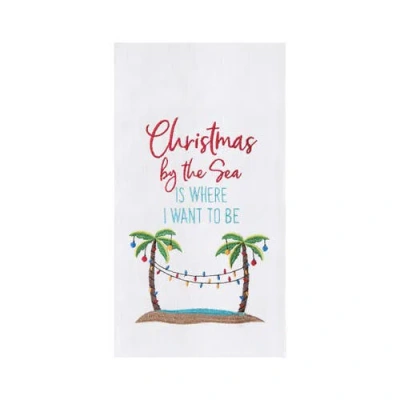 C & F Home C&f Home Christmas By The Sea Flour Sack Kitchen Dishtowel In White