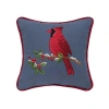 C & F Home C&f Home Christmas Cardinal On Nocturnal Snowy Branch Pillow In Red