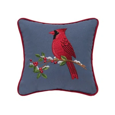 C & F Home C&f Home Christmas Cardinal On Nocturnal Snowy Branch Pillow In Red