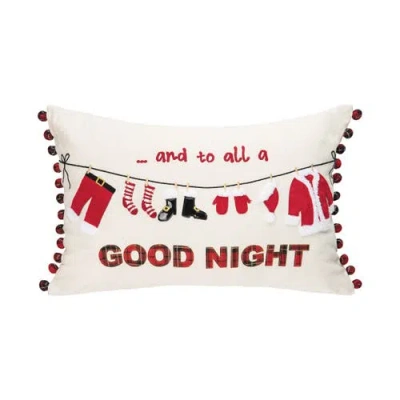 C & F Home C&f Home Christmas Clothesline Embroidered Throw Pillow, 14" X 22" In White