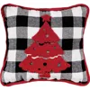 C & F Home C&f Home Christmas Franklin Farm Tree Tufted Plaid Accent Pillow, 12" X 12" In Black