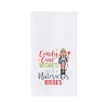 C & F Home C&f Home Christmas Holiday "candy Cand Wishes & Nutcrackers Kisses" Sentiment Nutcracker Flour Sack  In White