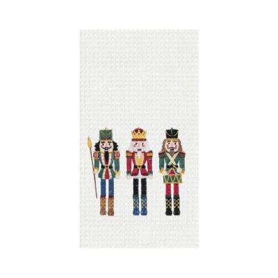 C & F Home C&f Home Christmas Nutcracker Trio Embroidered Waffle Weave Kitchen Dishtowel In Red
