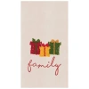 C & F Home C&f Home Christmas Presents "family" French Knot Embroidered Cotton Beaded Guest Dishtowel In Multi