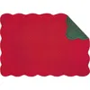 C & F Home C&f Home Christmas Red & Green Quilted Scalloped Edge Cotton Placemats, Set Of 6, 13" X 19" In Red