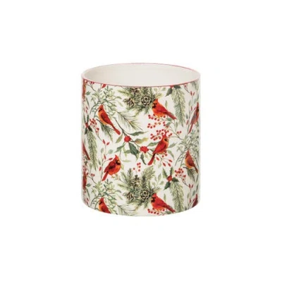 C & F Home C&f Home Christmas Red Cardinal & Greenery Dolomite Kitchen Utensil Crock Holder Caddy 7" In Multi