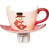 C & F Home C&f Home Christmas Snowman Plug-in Teacup Night Light W/ Switch In White