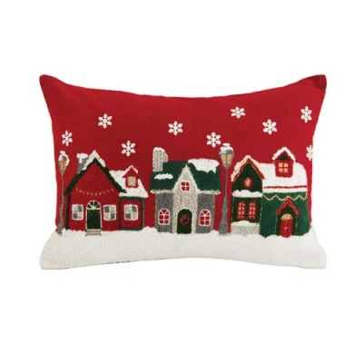 C & F Home C&f Home Christmas Village Pillow In Red