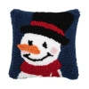 C & F Home C&f Home Christmas Winter Snowman Wishes Snowman Face On Black Background Small Petite Accent Hooked In Multi
