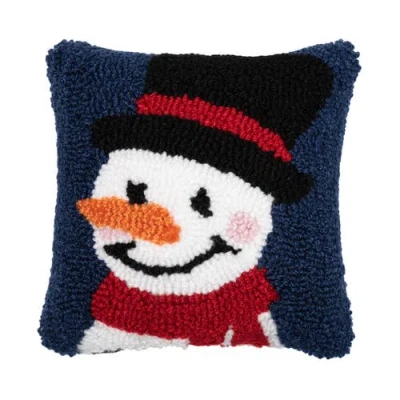 C & F Home C&f Home Christmas Winter Snowman Wishes Snowman Face On Black Background Small Petite Accent Hooked In Multi